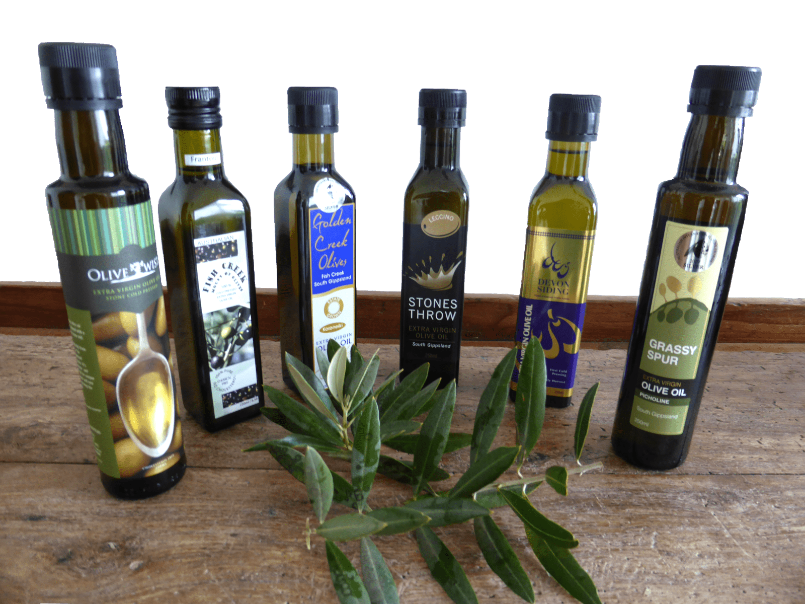 Image of 6 bottles of olive oil from Southern Gippsland Olives olive groves